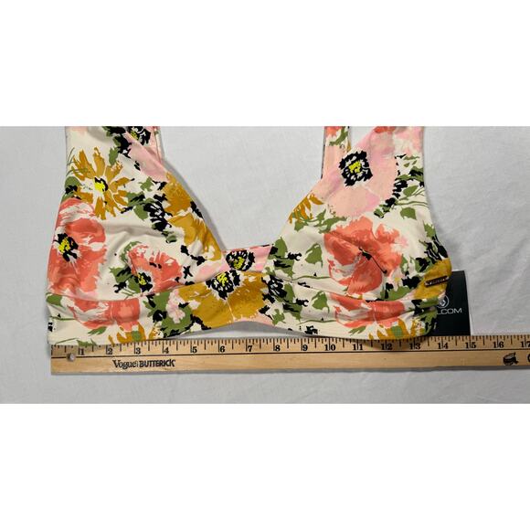 Volcom Counting Down Halter Bikini Top Size XL Floral - Picture 5 of 8